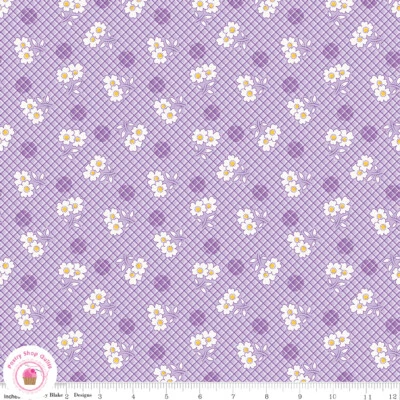 Riley Blake BASIN FEEDSACKS 12281L Purple Floral Quilt Fabric 30's Reproduction - Image 1 of 4