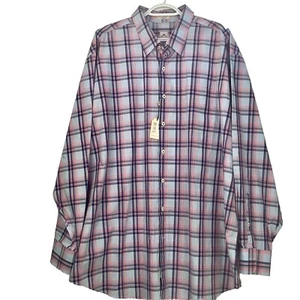 Peter Millar Men’s Crown Button Down Shirt Window Pane Plaid Navy Red Size XXL - Picture 1 of 14
