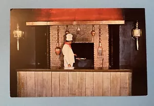 WACO Texas TX Vintage Postcard Black Angus Restaurant chef brick oven interior - Picture 1 of 2