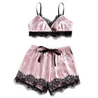 Ey# Lace Camis Top Shorts Lingerie Pajamas Set Underwear Summer Sleepwear Nightw