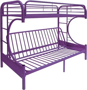 Acme Furniture Eclipse Twin Over Full and Futon Bunk Bed in Purple - Picture 1 of 5