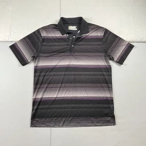 Jack Nicklaus Shirt Mens Medium Black Stripes Polo Short Sleeve Stay Dri Outdoor - Picture 1 of 11