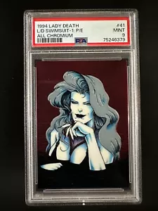 1994 Lady Death #41 - Costume da bagno Lady Death Premium Edition Tutto Cromo - PSA 9 - Foto 1 di 2