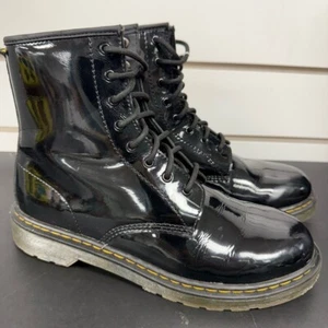 Dr. Doc Martens 1460 J schwarze Lacklederstiefel Größe 5 - Bild 1 von 9
