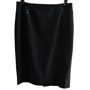 White House Black Market Black Pencil Skirt Leopard Lining Career Women 4 NWOT - Picture 1 of 10