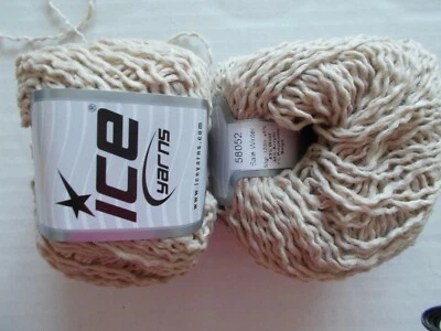 Hilos de hielo Invierno Mezcla de lana Hilos texturizados, beige (bronceado), lote de 2 (131 yardas ea) Foto 1 de 2