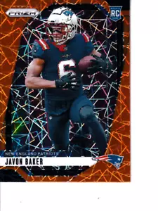 2024 Panini Prizm Javon Baker Orange Lazer Prizm Rookie Card -#344 Patriots RC - Picture 1 of 2