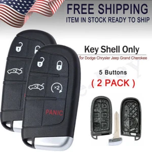 2 REPLACEMENT SMART KEY PROXIMITY REMOTE FOB SHELL CASE & KEY FOR DODGE CHRYSLER - Picture 1 of 7