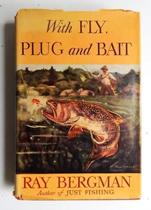 WITH FLY PLUG AND BAIT 1E Bergman 1947 Freshwater Fishing Bass Trout Flies HCDJ - Foto 1 di 15