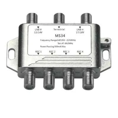 MS34 4 in 2 Out Diseqc Switch Multiswitch Satellite Price Stand-Alone Cascade - Image 1 of 3