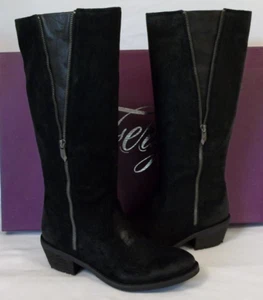 Fergie 7.5 M Camino Black Leather Knee High Boots New Womens Shoes - Picture 1 of 7