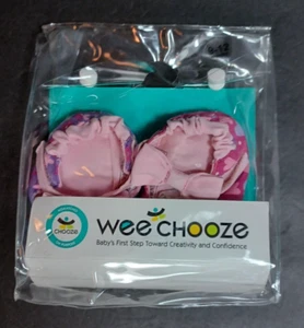 Wee Chooze Shoes Pink Multicolor Flowers Hearts Slip-On Mismatch Shoes Sz 9-12 M - Picture 1 of 13