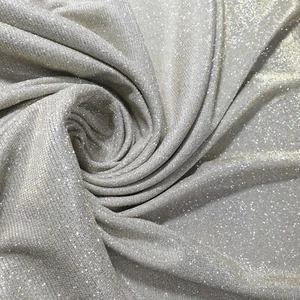 Cream Sparkle Glitter Stretch Moonlight Fabric Dress Bridal Backdrop 58” Meter - Picture 1 of 2