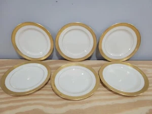 Lenox Ovington Bros 6" Gold Gilded Bread & Butter Plates - Set of 6 - Picture 1 of 8