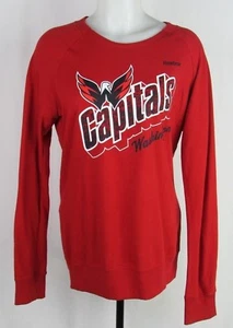 Reebok Washington Capitals NHL Women's Large Logo Long Sleeve Tee Shirt - Picture 1 of 4