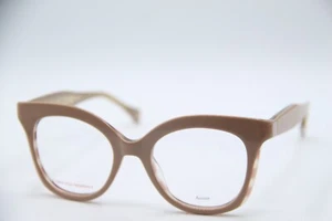 NEW CAROLINA HERRERA 0018 FWM BROWN GOLD AUTHENTIC DESIGNER EYEGLASSES 49-19 - Picture 1 of 4