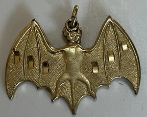 COLGANTE MURCIÉLAGO ALADO ABIERTO TONO DORADO VINTAGE - Imagen 1 de 2