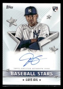 2022 Topps #BSA-LG Luis Gil AUTO Rookie New York Yankees