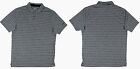Nike Vapor Dri Fit Stripe Stretch Black Gray Golf Polo Shirt Mens GM1038