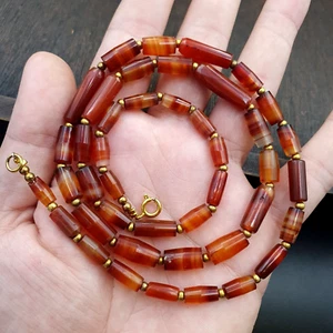 Antique German Africa traded Agate Beads Banded Agate Beads Necklace GRM-3 - Picture 1 of 12