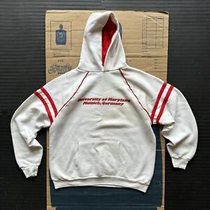 VTG 1970s Jerzees University Hoodie Raglan Sweatshirt USA Made Men’s XL