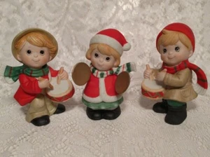 Homco Tres Músicos Navidad Villancicos Tambores Platillos Decoraciones Lindo tbleu1 - Imagen 1 de 12