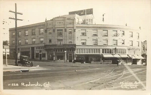 RPPC Redondo Beach CA El-Ja Arms Hotel Street View, Mission Art Co. L.A. V228 - Picture 1 of 2