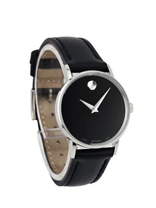 Movado Museum Classic 0607317 Black Dial Leather Strap Women's Watch - Picture 1 of 4