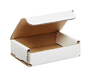 50 - 4x3x1 Pequeño Blanco Corrugado Embalaje Envío Caja de Correo - Imagen 1 de 1
