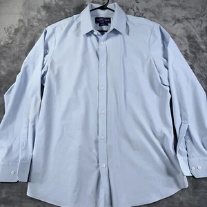 Camisa de vestir elástica Mizzen Main para hombre con etiqueta azul de sotavento ajuste 2XL azul claro - Imagen 1 de 8