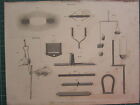 1812 DATED ANTIQUE PRINT ~ MAGNETISM MAGNET VARIOUS APPARATUS EXPERIMENTS