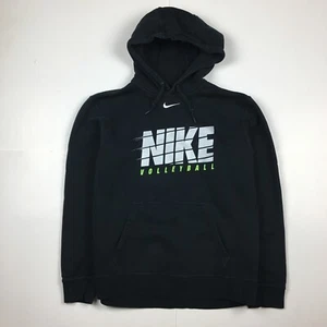 Nike Pallavolo Pullover Felpa con Cappuccio Centro Swoosh Check Logo Nero Tg M - Foto 1 di 6