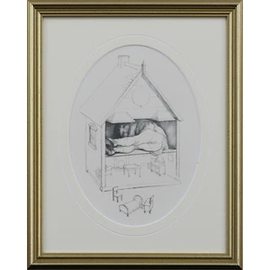 Lithograph by James Henry Dowd. Titled "At Home" - Picture 1 of 3