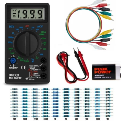 7 Fn Digital Multimeter AC DC Voltage Volt 10 Amp Current Resistance Ohm Meter - Image 1 of 4