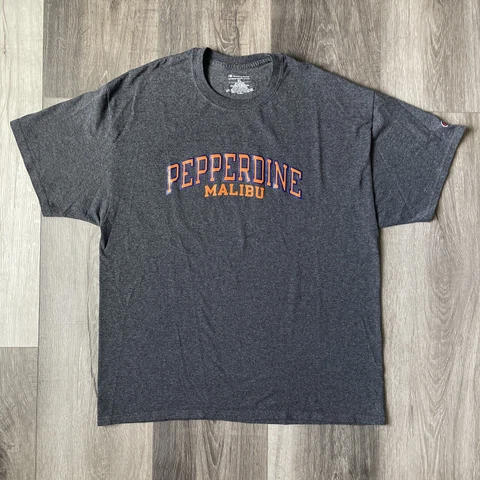 Pepperdine University Shirt Mens XL Gray Short Sleeve College Champion Malibu Cover