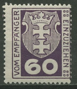 Danzig Portomarken 1921 Kleines Wappen von Danzig P 4 a mit Falz geprüft - Bild 1 von 1