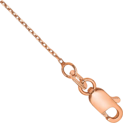 14K Solid Rose Gold 0.8mm Cable Rolo Link Chain Anklet Bracelet - Image 1 of 3