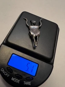 Taxco TH-24 Mexico Sterling Silver Bull Head Skull Pendant Southwestern Style - Picture 1 of 9
