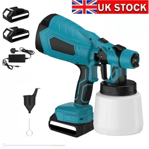Spray Gun Cordless Fence Wall Paint Sprayer Electric Airless HVLP Car Spraygun - Picture 1 of 14
