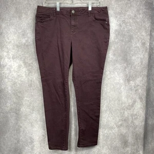 Simply Vera Vera Wang Skinny Mid Rise Jeans 12 Purple Stretch Denim Casual - Picture 1 of 11
