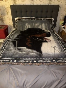 Pair Rottweiler Collector Throw Blankets John Silver Danbury Mint SET OF TWO - Picture 1 of 18