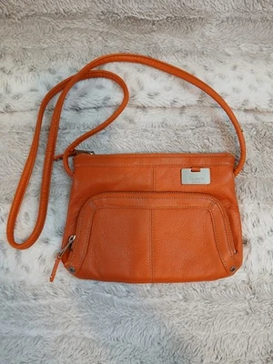 Cartera bandolera de cuero naranja Tiganello Foto 1 de 4