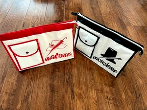 Vintage His & Hers Canvas-Handtaschen mit Besatz direkt aus Frankreich - Bild 1 von 12