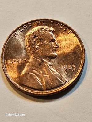 1983 Lincoln Penny,Off-centered Strike Rev.,Die Attrition Errors, Mint Error! - Image 1 of 4