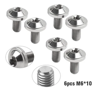 6 Piezas Tornillo Titanio M6 x 10mm Torx Hexagonal Interior Cabeza Cónica Plata - Imagen 1 de 12