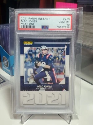 2021 Panini Instant Year One #Y09 Mac Jones Patriots RC Rookie PSA 10 #/1269 - Image 1 of 3