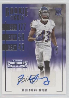 2016 Panini Contenders Rookie Ticket Tavon Young #247 Rookie Auto RC - Image 1 of 2