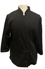 LOT Of 4 Happy Chef Women's Black Sz XL Double Breasted Jacket Uniform Workwear