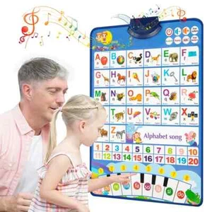 Toddler Learning Toys Electronic Alphabet Poster , Alphabet ABC Wall Chart - Picture 1 of 5