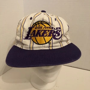 Vintage Starter Los Angeles Lakers Pinstripe NBA Basketball Snapback Hat Cap - Picture 1 of 12